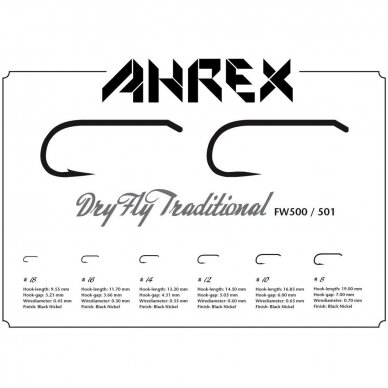 Ahrex Крючки FW500 Dry Fly traditional Barbed 24 штуки 2024 1