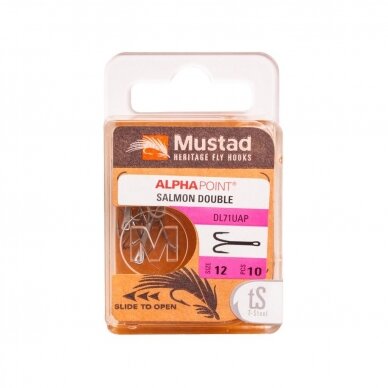 Kabliukai dvišakiai museliniai Heritage DL71U Salmon Double Mustad 10vnt. 1