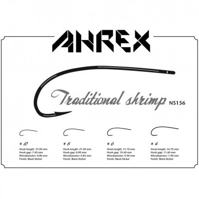 Kabliukai NS156 Traditional Shrimp Ahrex 18vnt. 2024 2