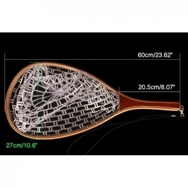 Landing net trout wooden rubber net 3