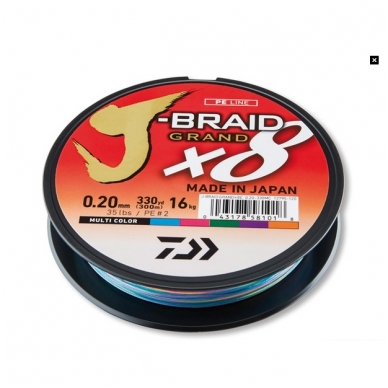 Valas pintas Daiwa J-braid Grand X8 made in Japan 2